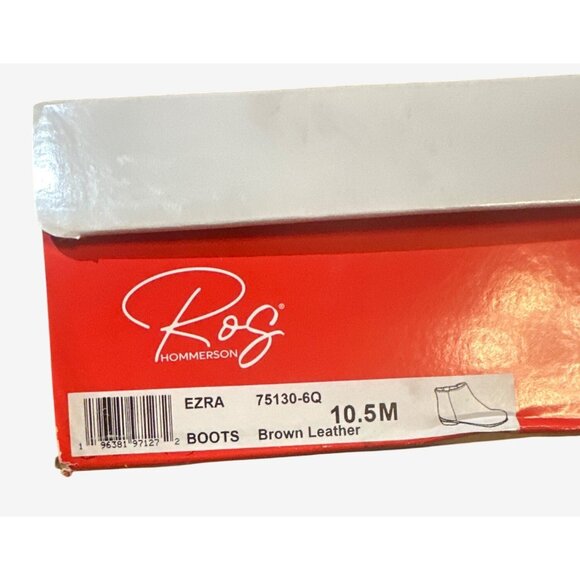 Ros Hommerson Ezra Womens Brown Leather Ankle Boots Size 10.5M With Box - Picture 7 of 7